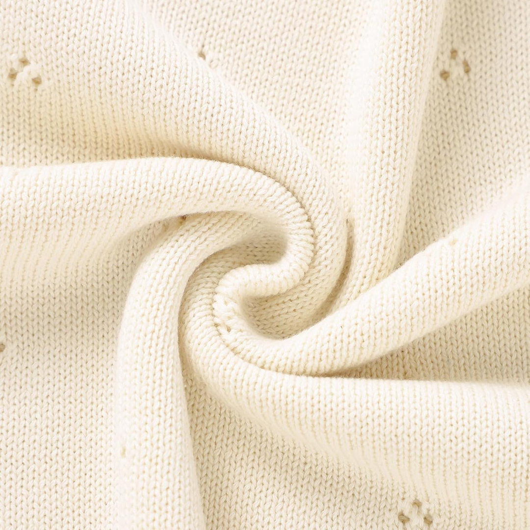 Cream Pointelle Baby Knit Blanket