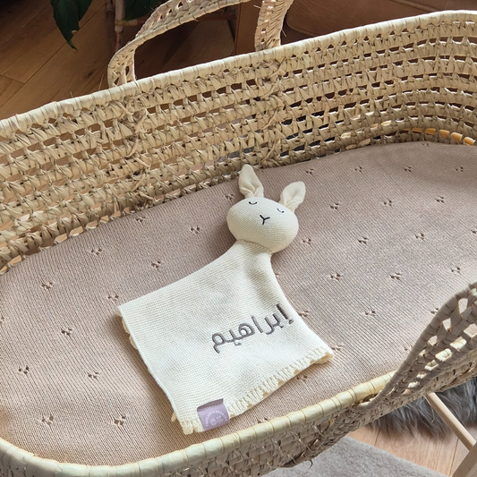 Cream Knitted Bunny Comforter