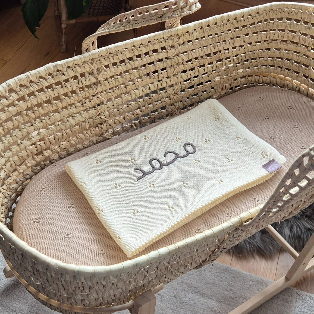 Cream Pointelle Baby Knit Blanket