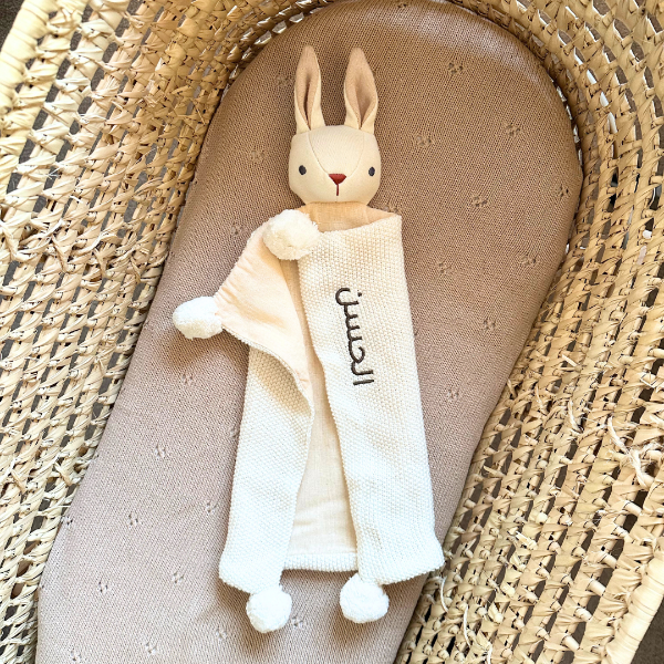 Cream Knitted Bunny Comforter